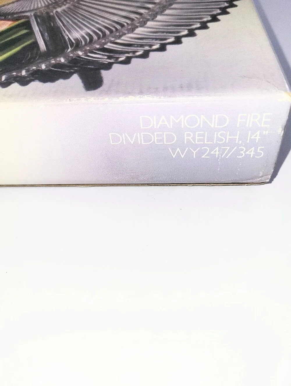NIB Vintage 1980s Mikasa Crystal Diamond Fire Divided Serving Platter 14 Inch